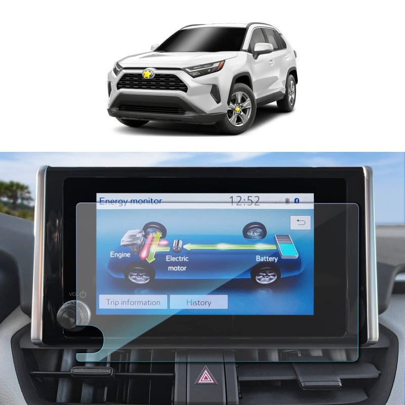 SKTU واقي شاشة RAV4 موديل 2023 2024 2025 لفئة 2023-2025 تويوتا RAV4/RAV4 هجين بنظام ملاحة 8 إنش، زجاج مقوى HD شفاف 2023 2024 2025 لملحقات RAV4 2023 2024 2025 - Image 1